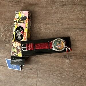 NWT Avon Wizard of Oz Red Leather Strap Watch
